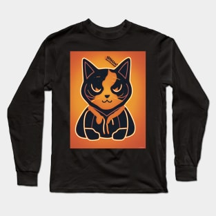 cat halloween orange baseboll Long Sleeve T-Shirt